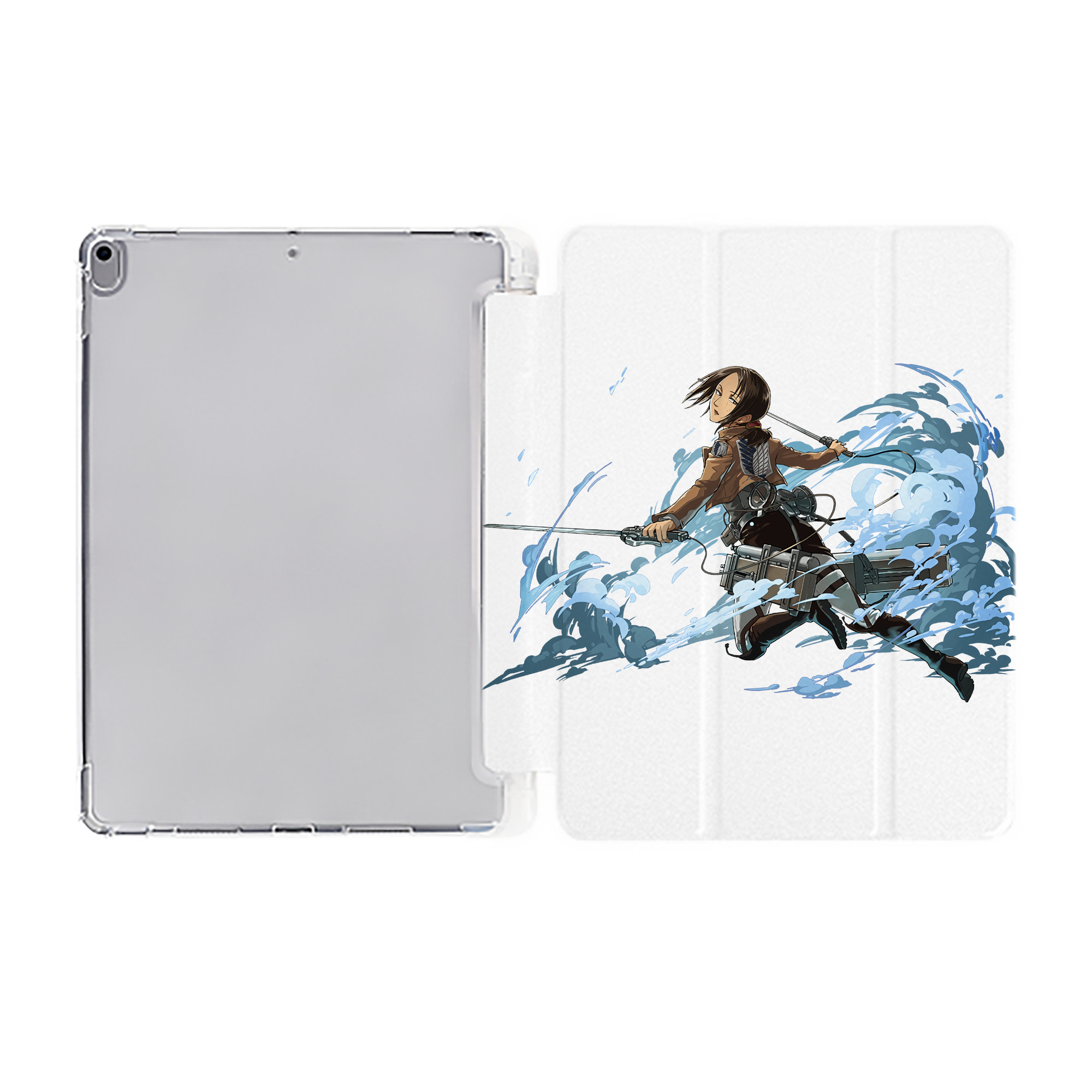 （画像用） 進撃の巨人 Attack on Titan IPad ケース ペン収納付き 三つ折りスタンド PUレザー×シリコン 対応機種9.5/10.5/10.9インチ